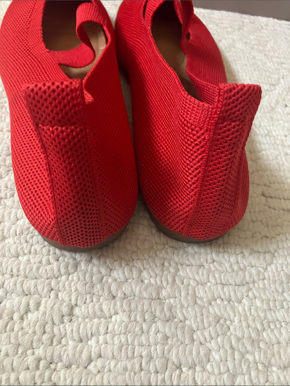 Women’s Red Knit Square Toe Mary Jane Flats Size 41 (10/10.5) - Picture 4 of 8